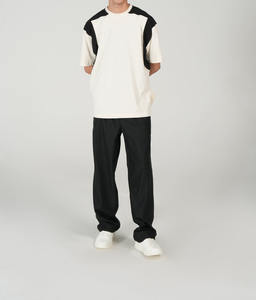 Camiseta de Paneles en Contraste Hecha en Pakistán, Venta al Por Mayor, OEM, Corte Holgado, Estilo Moderno Urbano, con Logotipo Personalizado - Product Image 4