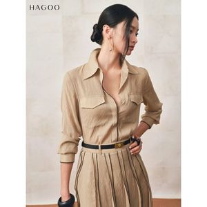 A9101 Camisa de Seda con Volantes para Mujer, Blusa Elegante de Manga Larga de Satén - Product Image 2