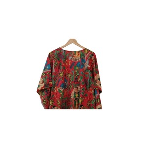 Túnica Informal de Verano para Mujer, Hecha a Mano en India, con Diseño Floral Tejido, Cuello en V, Manga Corta y Cordón Ajustable, para la Playa - Product Image 4
