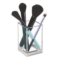 Organisez votre coiffeuse avec ce support de pinceaux cosmétiques autoportant en acrylique transparent, moderne, écologique, élégant et pratique.