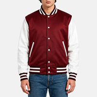 Veste universitaire en satin personnalisée, impression sérigraphique personnalisée, veste de baseball à contraste de couleurs pour un style streetwear quotidien
