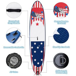Aufblasbares Stand-up-Paddleboard 11 Fuß mit 3 Finnen, Thruster Drop-Stitch Surf SUP - Product Image 6