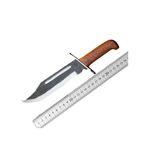 Cuchillo clásico de hoja fija de gran venta con mango de madera remachado y hoja bicolor - Product Image 1