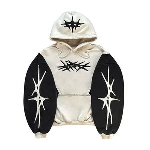 2024 nueva llegada Sudadera con capucha para hombre 400 GSM peso pesado grueso dos tonos Boxy Fit Vintage diseño personalizado Sudadera con capucha para hombre - Product Image 6