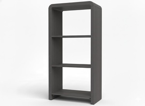 3-Shelf Eco-Friendly Modern Dark Grey Rubber Wood MDF Oak Veneer Bookcase <b>Storage</b> Shelving Unit Home Furniture - Product Image 6