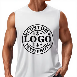 Camisetas sin mangas OEM para hombre, ropa deportiva para gimnasio, culturismo, Fitness, moda personalizada, algodón, LICRA - Product Image 1
