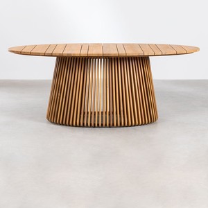 Mesa de jardín ovalada Vandana Nova Zenova 200x110 cm en madera de acacia Mura - Product Image 3