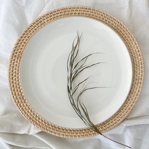Combo rattan charger plates gold service plate for wedding banquet cheap price decor placemat - Product Image 6
