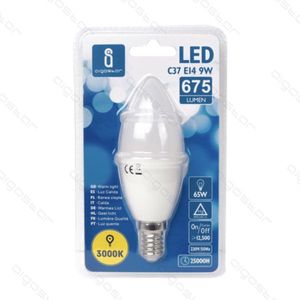 Lampadina LED C37 E14 9W 3000K Luce Calda 675 Lumen Durata 25000H - Product Image 1
