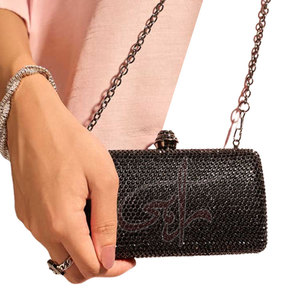 Pochettes pour femmes sur mesure en gros, service OEM, haute qualité, portables, style tendance, avec bouton perlé, pompon et diamants - Product Image 1