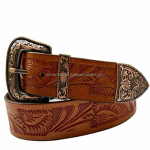 Cinturón de vaquero de herramientas de cuero occidental genuino de calidad superior superventas con cinturón de cuero tallado a mano con relieve floral - Product Image 4