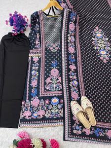 Diseñador moderno indio y pakistaní Salwar Kameez con espejo impreso trabajo tendencia Pent y Dupatta Set para fiestas - Product Image 5