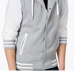 Nouvelle mode, vente en gros, veste de baseball en molleton de coton personnalisée pour hommes, avec logo brodé sur la capuche, vestes varsity unisexes - Product Image 5