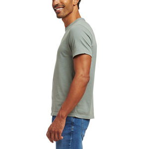 T-shirts pour hommes en coton 100% pour l'été, vêtements décontractés OEM/ODM, logo imprimé en sérigraphie personnalisé, couleur unie, coupe ample, écologiques, style hip-hop - Product Image 5