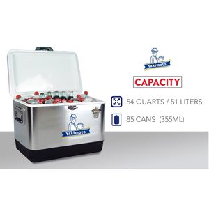 Seau à glace isotherme portable en acier inoxydable 51L/54Qt, robuste, étanche, pour boissons et bières, avec ouvre-bouteille, nouveau style - Product Image 6