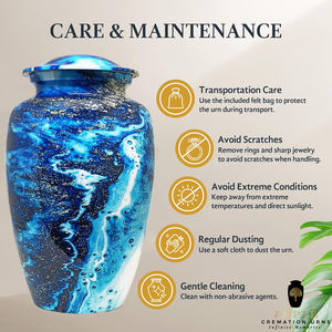 Urne funéraire Galaxy pour cendres humaines |   Urne funéraire en métal pour adultes |   Urne commémorative personnalisable écologique de 220 pouces cubes - Product Image 6