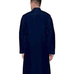 Thobe/Djellaba islamique pour homme, élégante et décontractée, ornée de perles, 100% polyester, haute qualité, longue, couleur foncée, longueur cheville, pour Ramadan et Aïd - Product Image 2