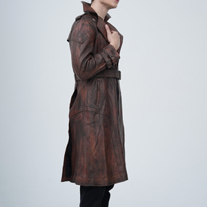 Abrigo Largo de Cuero Genuino para Hombre en Color Único, Calidad Premium, Servicio de Personalización de Marca ODM, Venta al Por Mayor de Ropa de Invierno - Product Image 2