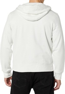 Sudadera con capucha para hombre, color blanco liso, corte regular, tejido French Terry, informal, con capucha con cordón y bolsillos, para otoño. - Product Image 2