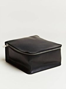Leather Cosmetic Case Medium Size Zipper Closure Minimalist Style Practical Design - Product Image 1
