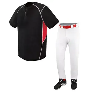 Uniforme de baseball unisexe personnalisé de haute qualité, respirant, à séchage rapide, uniforme de sport, bouton imprimé, coton/polyester - Product Image 5