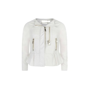 Veste en cuir d'agneau en gros, couleur écru / Veste de motard en cuir véritable de qualité supérieure, blanc cassé / Veste de motard en cuir beige pour femme 2023 - Product Image 2