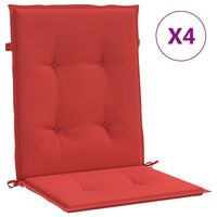 4pcs coussins de chaise de jardin rouge 39.4 "x 19.7" x 1.2 "oreillers et coussins d'extérieur en tissu Oxford