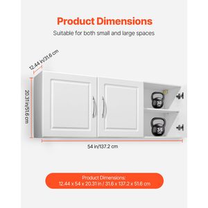 Armadio Minimalista a 2 Ripiani da Parete per Lavanderia, Organizzatore a 3 Ante con Kit Ripiani Regolabili - Product Image 3