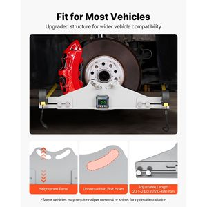2 Pezzi Strumento per Allineamento Ruote in Acciaio al Carbonio Resistente con Goniometro Digitale, 2 Nastri di Misurazione, Piastre di Misurazione Angolo Camber in Acciaio al Carbonio - Product Image 2