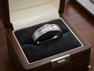 Bague de mariage classique pour homme en argent sterling 925 plaqué, couleur D, clarté VVS1, sertie de moissanite, idéale pour les fiançailles et les fêtes - Product Image 2