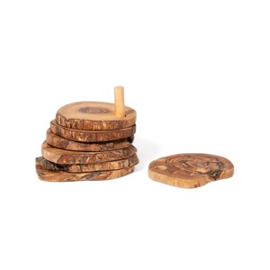 Posavasos de Madera de Olivo Hechos a Mano al por Mayor |   Trivets de Grano Natural |   Moradabad - Product Image 2