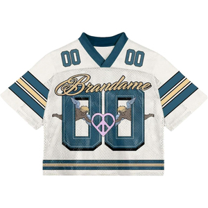 Custom Printed Mesh Ice Hockey Jersey V Neck Short Sleeve Green White Breathable Moisture-Wicking <b>Athletic</b> Unisex Adult Apparel - Product Image 4