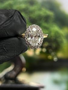Sparkly 1.01CT Oval Cut Lab Grown Diamond Halo <b>Ring</b> IGI Certified 14K Solid Gold Wedding Engagement Party Jewelry For Partner - Product Image 3