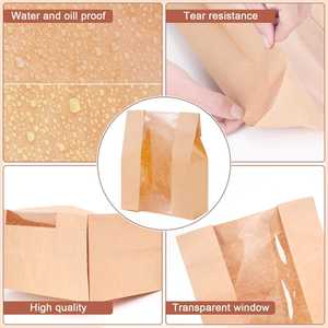 ถุงกระดาษคราฟท์แบบซิปล็อค ทำมือ ปรับแต่งได้ สำหรับใส่อาหารอบ อาหารเช้า อาหารกลางวัน ขนาด 35x21x9 ซม. มีหน้าต่าง - Product Image 4