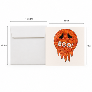 Tarjeta de Felicitación Hecha a Mano con Diseño de Calabaza de Halloween BOO, Tarjeta de Papel Artesanal, Tarjeta de Regalo al por Mayor, Fabricante ODM/OEM de Vietnam - Product Image 2