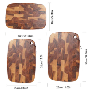 Nouvelle planche à découper double face en bois massif 2026 pour cuisine, design damier en chêne, anti-moisissure - Product Image 3