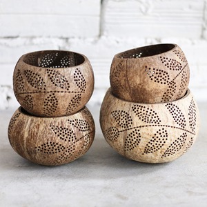 Handmade Eco FriendlyธรรมชาติLuxuryมะพร้าวชาแสงเทียนผู้ถือตกแต่ง - Product Image 1