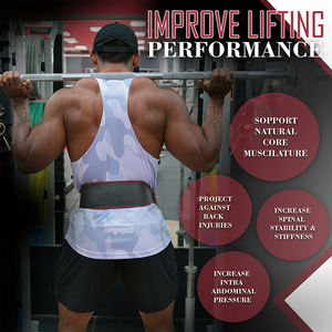 Cinturón de Gimnasio de Alta Calidad, Resistente, Transpirable, para Levantamiento de Pesas, de Cuero Vacuno, Antibacteriano, con Costuras Reforzadas, para Entrenamiento - Product Image 4