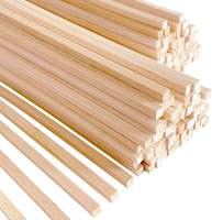 Batang Dowel Kayu Basswood Alami Potongan Halus Perlengkapan Kerajinan DIY Dekorasi Berdiri Sendiri Panjang 120cm Vietnam Dapat Disesuaikan