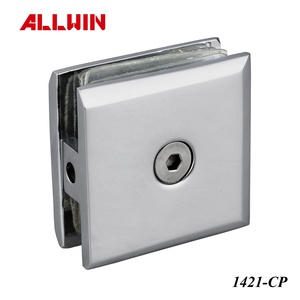 51 X 51mm Solid Brass <b>Brushed</b> Nickel Beveled Edge <b>Shower</b> Door Glass Clamp - Product Image 4