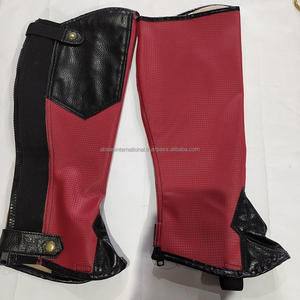 Polainas de equitación de cuero sintético de alta calidad, cómodas, estilo inglés, con diseño elástico, botones metálicos y tallas personalizables. - Product Image 2