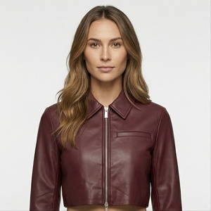 Chaqueta de Cuero para Mujer, Nueva Moda, Ropa de Abrigo de Invierno, Transpirable, Tejida, de Alta Calidad, Personalizada, al por Mayor - Product Image 1