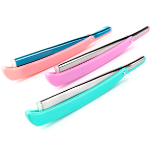 Rasoir droit pliable professionnel, lame en acier inoxydable, manche en plastique, lame unique réutilisable, outil de rasage pour le visage, outil de barbier - Product Image 4
