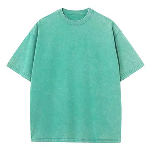 T-shirt Homme Oversize Col Rond en Coton Écologique Tricoté Délavé à l'Acide Personnalisé Style Streetwear – Fournisseur OEM en Gros de Haute Qualité - Product Image 1