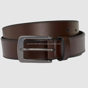 Cinturón informal de cuero de moda para hombre de grano completo con hebilla de una sola punta de bronce disponible en todos los tamaños y colores personalizados - Product Image 4