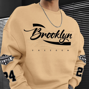 Camisetas de Algodón de Manga Larga con Cuello Redondo para Hombre, Logotipo Frontal, Color Sólido, 150 Gramos, Corte Regular, Transpirables, Tejido de Alta Calidad, Personalizadas - Product Image 1