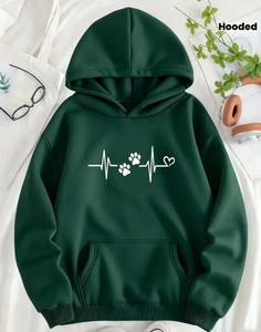 Sweat à capuche d'hiver élégant et confortable pour femmes, 100% coton, brodé et imprimé numériquement, pour l'hiver - Product Image 3