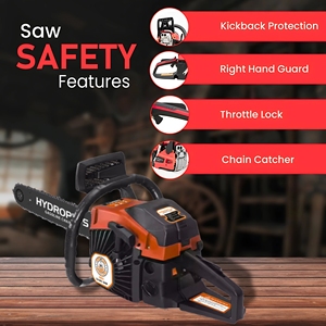 Motosierra de Gasolina Hydroplus International de 68cc, Barra Guía de 24 Pulgadas, 2800W, Grado Industrial, OEM, Robusta, para Corte de Madera Dura en Exteriores - Product Image 4