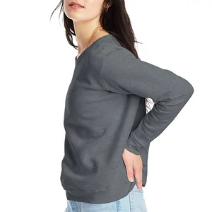 Nueva Sudadera de Felpa Gruesa con Cuello Redondo y Logotipo Bordado Personalizado en la Parte Delantera, 100% Algodón, Talla Grande, Ecológica para Mujer - Product Image 4