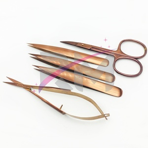 Juego de Pinzas para Cejas RMI de Alta Calidad, 4 Piezas, Acabado Plasma en Oro Rosa, Estuche de Lujo con Punta Puntiaguda - Product Image 2